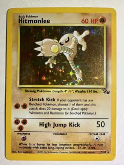 Pokemon TCG Hitmonlee 7/62 Fossil Holo Unlimited Vintage - Image 1