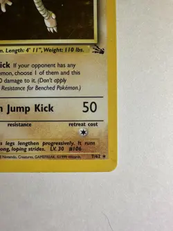 Pokemon TCG Hitmonlee 7/62 Fossil Holo Unlimited Vintage - Image 5