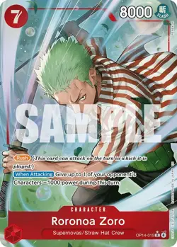 Roronoa Zoro Op14-015 Alt Art Near Mint English One Piece TCG - Image 1