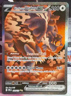 Bloodmoon Ursaluna ex sir 168/131 pokemon card TCG Prismatic Evolutions Holo - Image 1