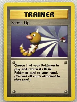 Pokemon Trainer Card Scoop Up Non Holo Rare 78/102 Base Set WOTC LP Condition - Image 1