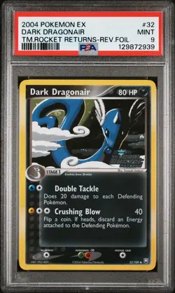 2004 POKEMON EX TEAM ROCKET RETURNS #32 DARK DRAGONAIR-REVERSE FOIL PSA 9 - Image 1