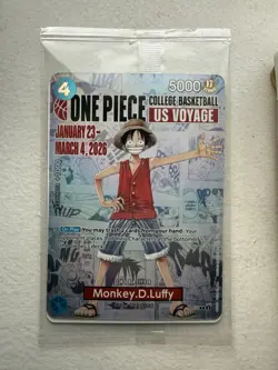 No Reserve One Piece Monkey D. Luffy US Voyage Card With Poster (sealed) - Image 1