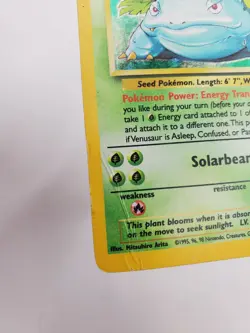 Pokemon TCG Venusaur Holo Card 18/130 Base Set 2 - damaged - Image 2