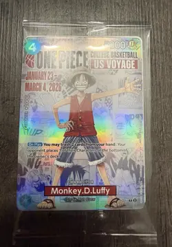 One Piece Monkey.D.Luffy College Basketball US Voyage Promo Card New Sealed - Image 1