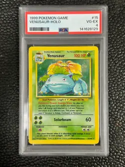 1999 Pokemon Game Base Set Venusaur Holo #15 PSA VG-EX 4 - Image 1