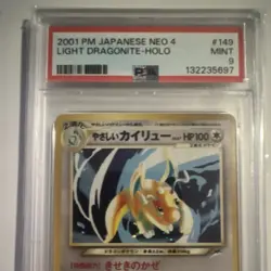 Pokemon Light Dragonite Neo 4 #149 Holo Rare PSA 9 2001 Japanese - Image 2