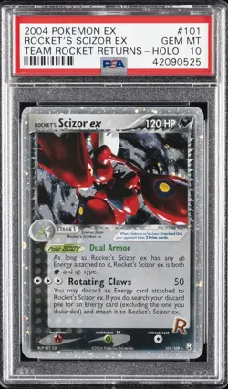 2004 POKEMON EX TEAM ROCKET RETURNS #101 ROCKET'S SCIZOR EX-HOLO PSA 10 - Image 1