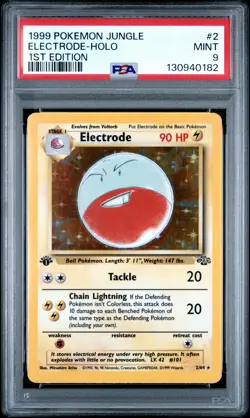 1999 Pokemon Jungle #2 Electrode Holo 1st Edition PSA 9 MINT - Image 1