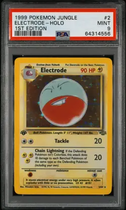 Pokemon Electrode Holo 1999 Jungle 1st Edition #2 PSA 9 Mint - Image 1