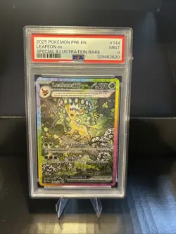 PSA 9 Pokemon Leafeon EX Prismatic Evolutions Holo Ultra Rare Card 144/131 SV - Image 1