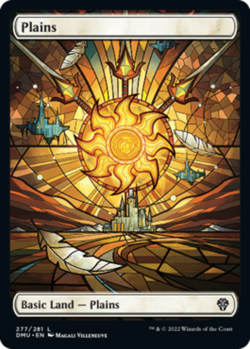 1x Plains (277) - Showcase - Foil NM-Mint, English Dominaria United MTG Magic - Image 1