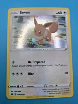 Eevee - SWSH190 - Pokemon Sword & Shield Promo Ultra Rare Holo Card - Image 1