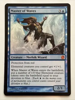 MTG Theros Master of Waves Foil 53/249 MP Mythic - Image 1