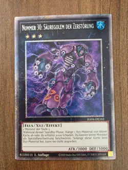 Yu-Gi-Oh! RA04-DE165 Nummer 30: Sauregolem der Zerstorung Plat SecR NM 1s - Image 1