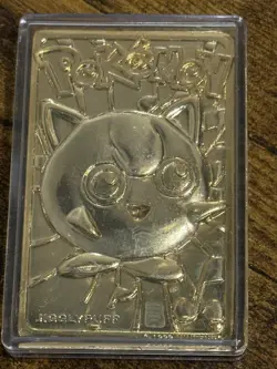 1999 Pokemon 23K Gold Plated Jigglypuff Trading Card Burger King Limited Edition - Image 1