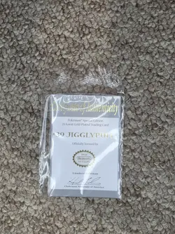 Pokemon Jigglypuff 23K Gold Plated Trading Card 1999 Burger King Limited Edition - Image 5