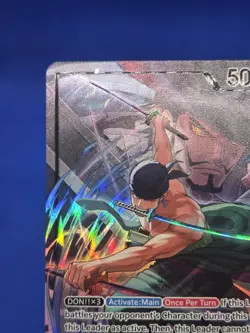 One Piece Legacy of the Master Roronoa Zoro OP12-020 Alternate Alt Art Leader NM - Image 3