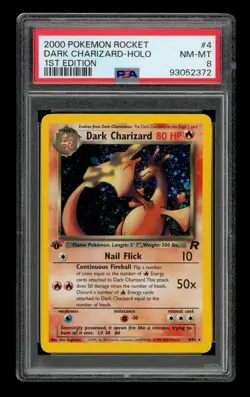 2000 Pokemon Rocket 1st Edition: # 4 Dark Charizard-Holo PSA 8 NM-MT - Image 1