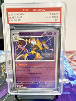 ALAKAZAM HOLO FOIL 2025 Pokemon RARE #056/132 Card GRADED 10 MINT - Image 1