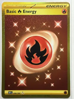 Basic Fire Energy Holo SV03: Obsidian Flames 230/197 LP-NM Pokemon Card - Image 1