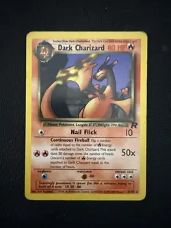 Pokemon TCG Dark Charizard Non-Holo Card 21/82 Team Rocket 2000 Vintage E - Image 1