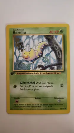 1st Edition Weedle (Hornliu) 69/102 - German Base Set Pokemon Card - Image 1