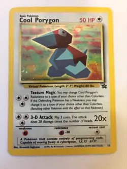Cool Porygon Black Star Promo #15 Holo Pokemon Card - LP - Image 1