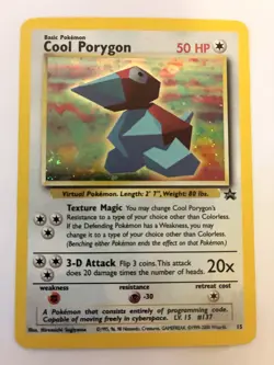 Cool Porygon Black Star Promo #15 Holo Pokemon Card - LP - Image 2