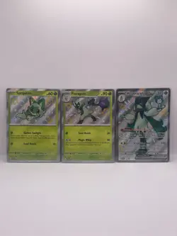 Sprigatito Floragato and Meowscarada Black Star Bundle Pokemon Card NM - Image 1
