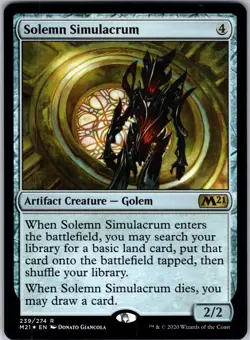 Solemn Simulacrum 239 R FOIL Core Set 2021 Magic the Gathering MTG LP - Image 1