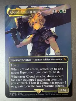 MTG Magic The Gathering Cloud, Ex-SOLDIER Borderless Foil FFVII - Image 1