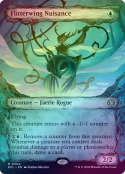 (FOIL SHOWCASE) Flitterwing Nuisance (304) - Lorwyn Eclipsed (ECL) - MTG - Image 1