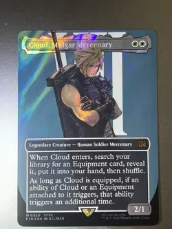 MTG Magic The Gathering Cloud, Midgar Mercenary Borderless Foil FFVII - Image 1
