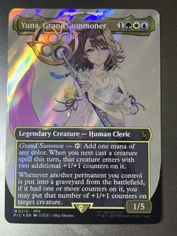 MTG Magic The Gathering Yuna, Grand Summoner Borderless Foil FFX - Image 1