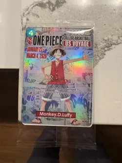 Bandai One Piece CCG Monkey.D.Luffy Promo Holo College Basketball US Voyage - Image 1