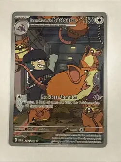 Pokemon TCG Team Rockets Raticate Card 202/182 Destined Rivals Illustration Rare - Image 1