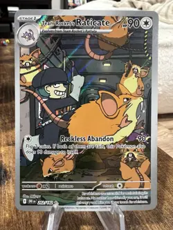 Pokemon TCG Team Rockets Raticate Card 202/182 Destined Rivals Illustration Rare - Image 1
