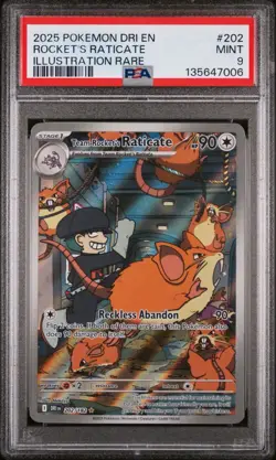 Pokemon TCG Team Rockets Raticate Card 202/182 Destined Rivals Illustration Rare - Image 1