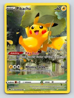 Basic Pikachu HP 60 Pika Dash Whimsy Tackle Attack Yellow Vibrant Pokemon - Image 1