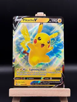 Pokemon Card Pikachu V SWSH198 Art Rare Black Star Promo Near Mint #SWSH198 - Image 1