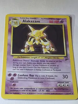 Pokemon ALAKAZAM Holo Rare - Base Set 2 - 1/130 - Year 2000 - Vintage Gem! - Image 1