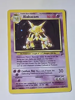 Pokemon ALAKAZAM Holo Rare - Base Set 2 - 1/130 - Year 2000 - Vintage Gem! - Image 4