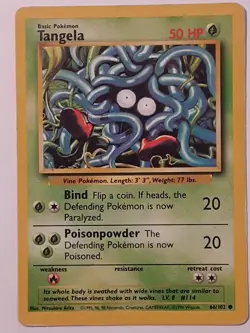 Pokemon Cards - Tangela - Base Set - 66/102 **Near Mint** - Image 1