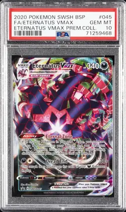 2020 POKEMON SWSH BLACK STAR PROMO #045 FULL ART/ETERNATUS VMAX PSA 10 - Image 1
