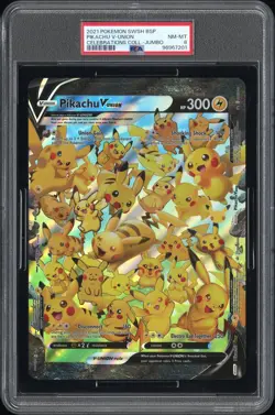 2021 POKEMON SWSH BLACK STAR PROMO CELEBRATIONS COLL-TAG PIKACHU V-UNION PSA 8 - Image 1