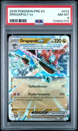 2025 POKEMON SPANISH PRE ES-PRISMATIC EVOLUTIONS #073 DRAGAPULT EX PSA 8 - Image 1