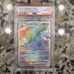 2022 Pokemon SWSH Charizard VSTAR #174 Brilliant Stars Secret, PSA 10. 174/172 - Image 1