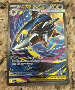 Mega Sharpedo ex 127/094 Special Illustration SIR Pokemon Phantasmal Flames - Image 2
