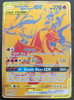 (2) Pokemon Reshiram & Charizard GX Promo Gold Foil SM247 Sun & Moon 270 HP - Image 2